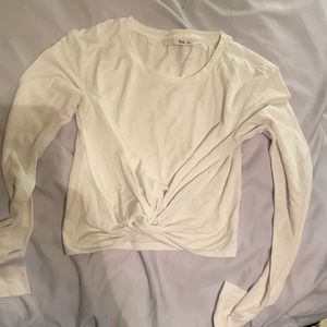 Cross tie crop top long sleeve